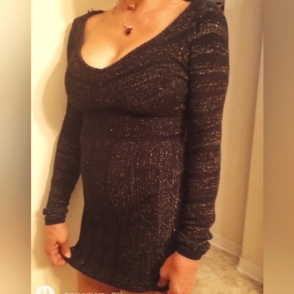 Guess jeans brand size small dress black with silver sparkles.